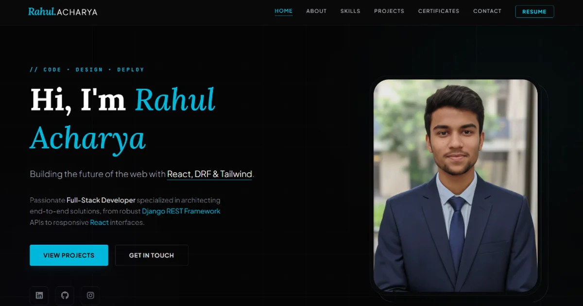 Rahul Kumar Acharya | Full-Stack Web Developer & Software Engineer